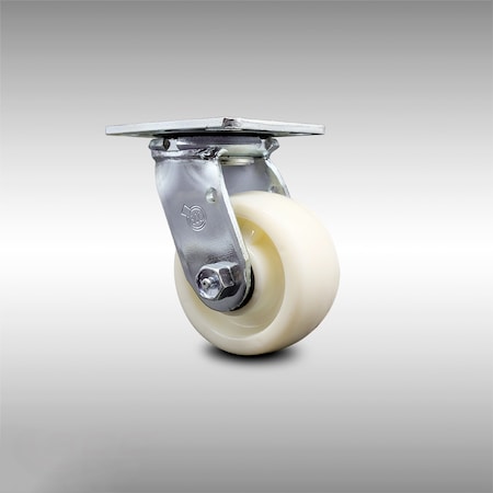4 Inch Stainless Steel Nylon Wheel Swivel Caster With Roller Bearing SCC